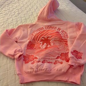 XXS Pink Palm Puff Hoodie